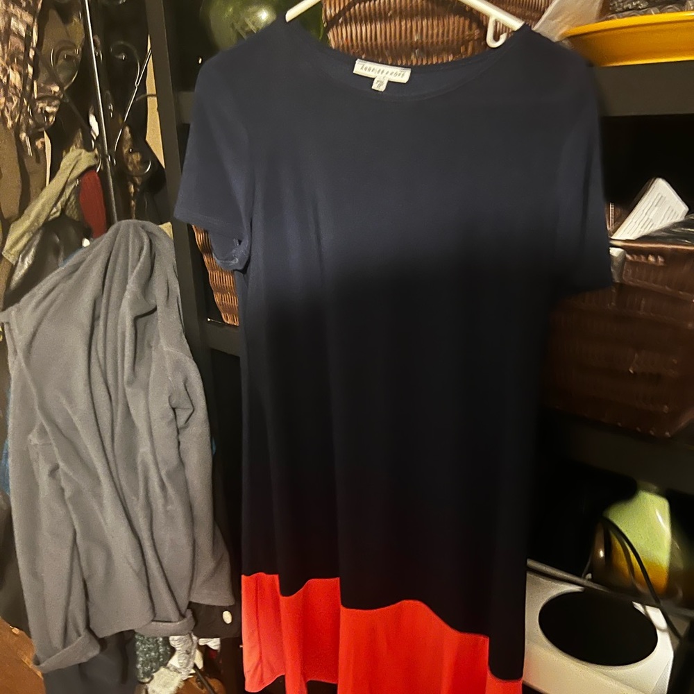 Navy dress coral bottom